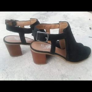 Black Suede/Leather Franco Sarto Heels - Size 6.5